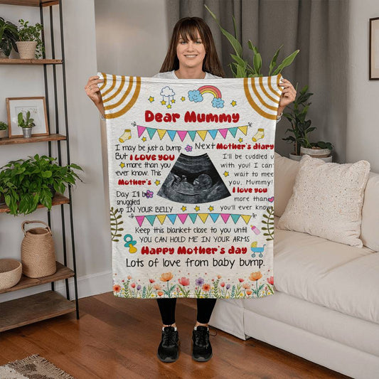 Baby Bump Ultrasound Blanket – A Personalized Pregnancy Keepsake to Celebrate the Bond Between Mom and Baby