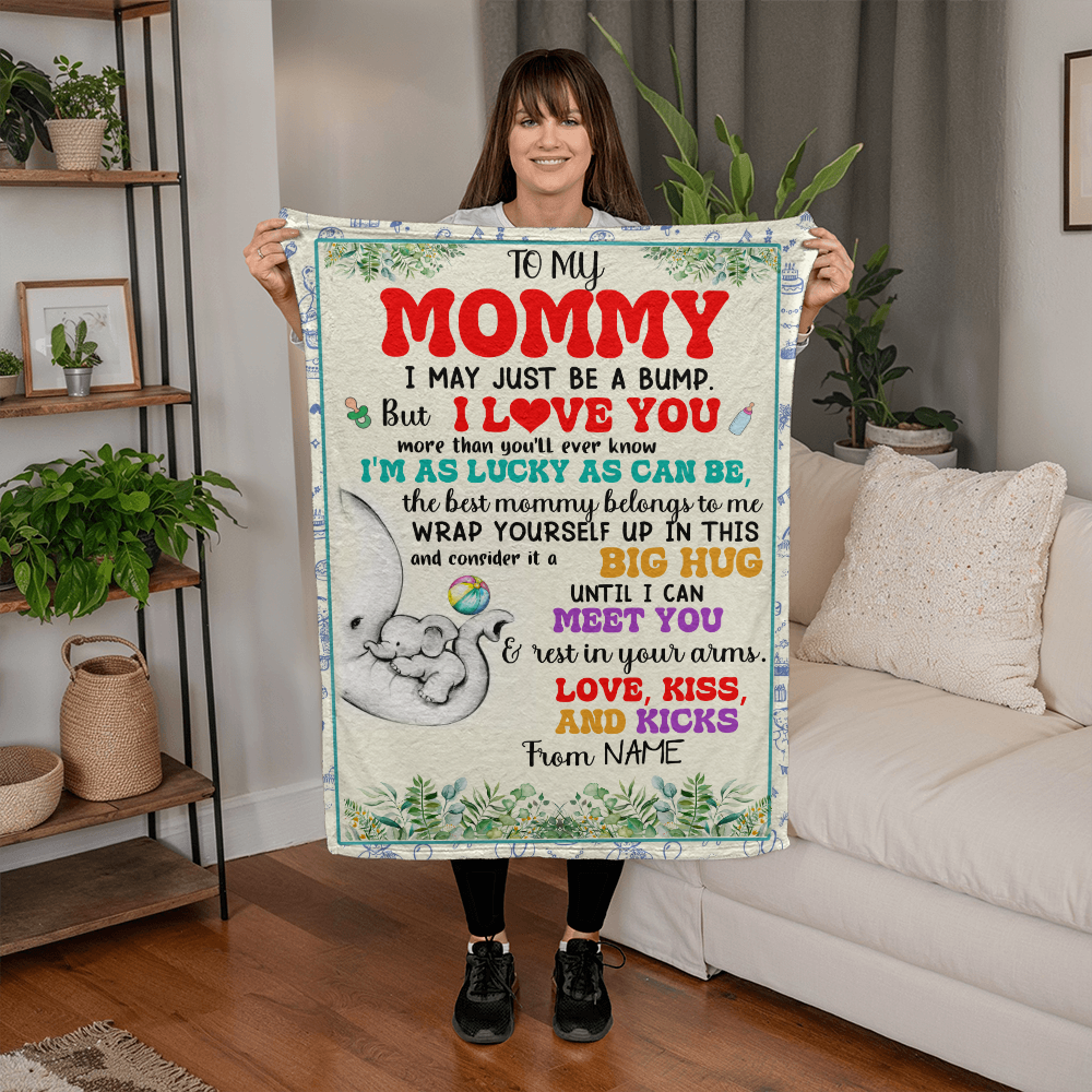 New Mom Blanket – A Soft and Warm Fleece Blanket for Expecting Moms, Perfect for Pregnancy Announcements and Gifts