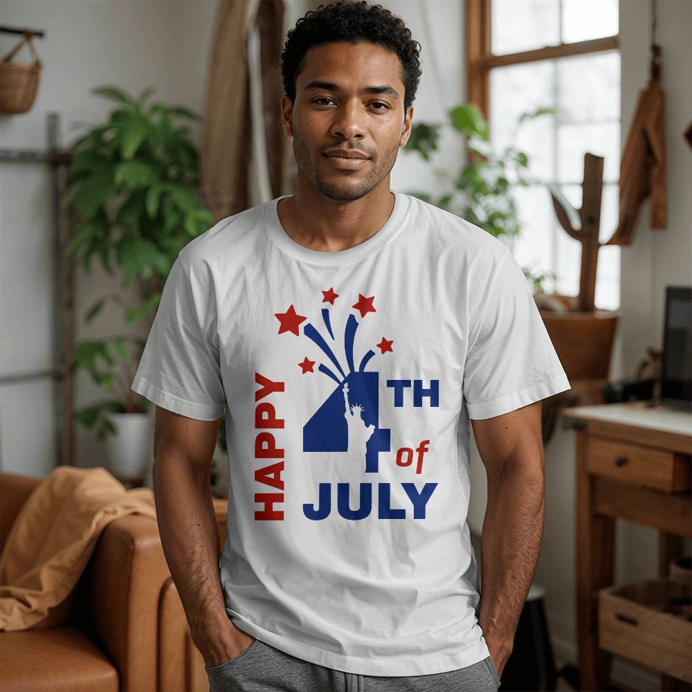Happy 4th of July-Bella + Canvas 3001 Unisex-Jersey Tee Front Print - YERTIZZ.COM