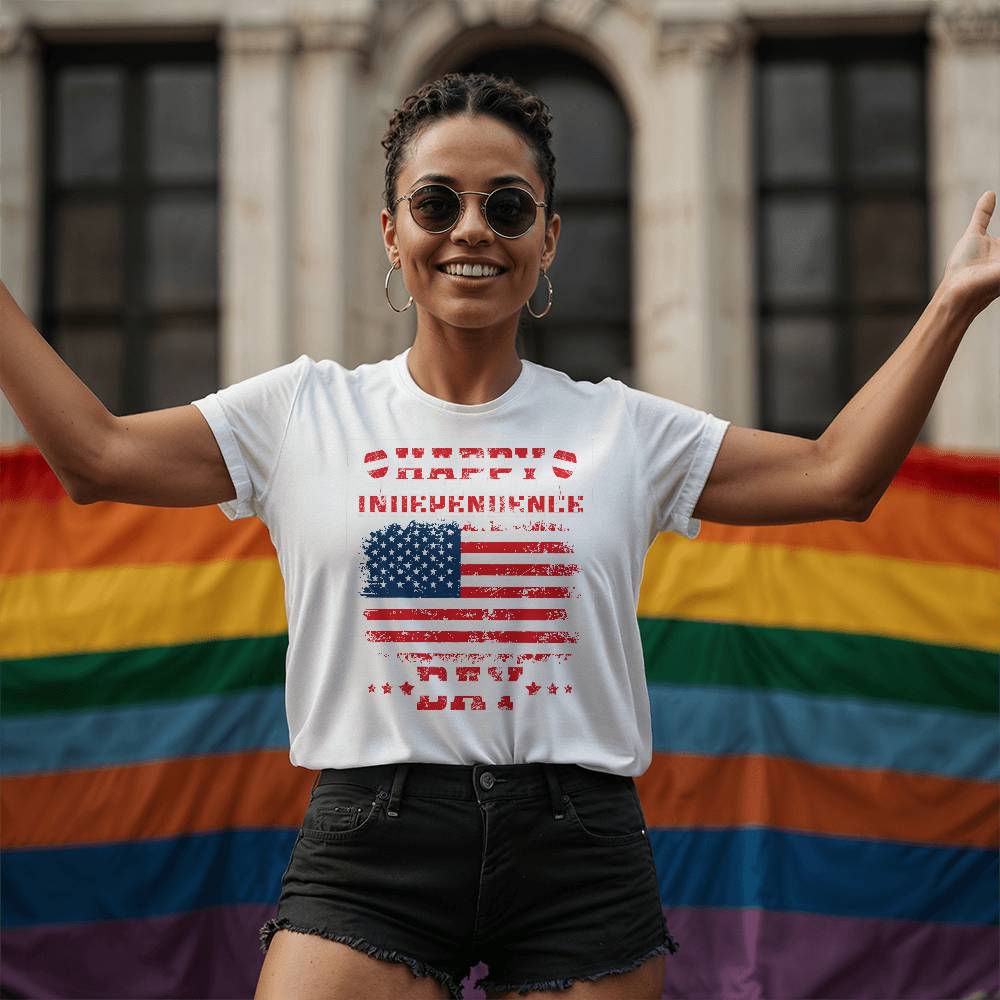 Happy Independence-Bella + Canvas 3001 Unisex-Jersey Tee Front Print - YERTIZZ.COM