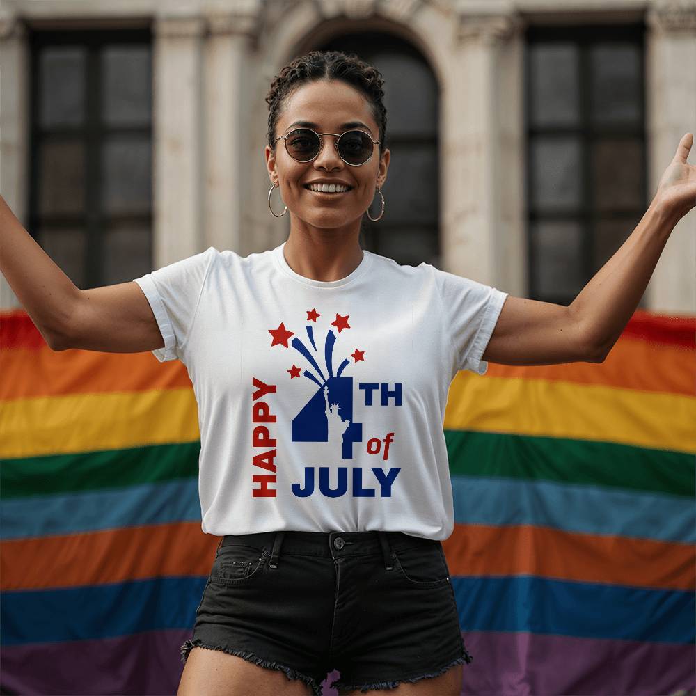 Happy 4th of July-Bella + Canvas 3001 Unisex-Jersey Tee Front Print - YERTIZZ.COM