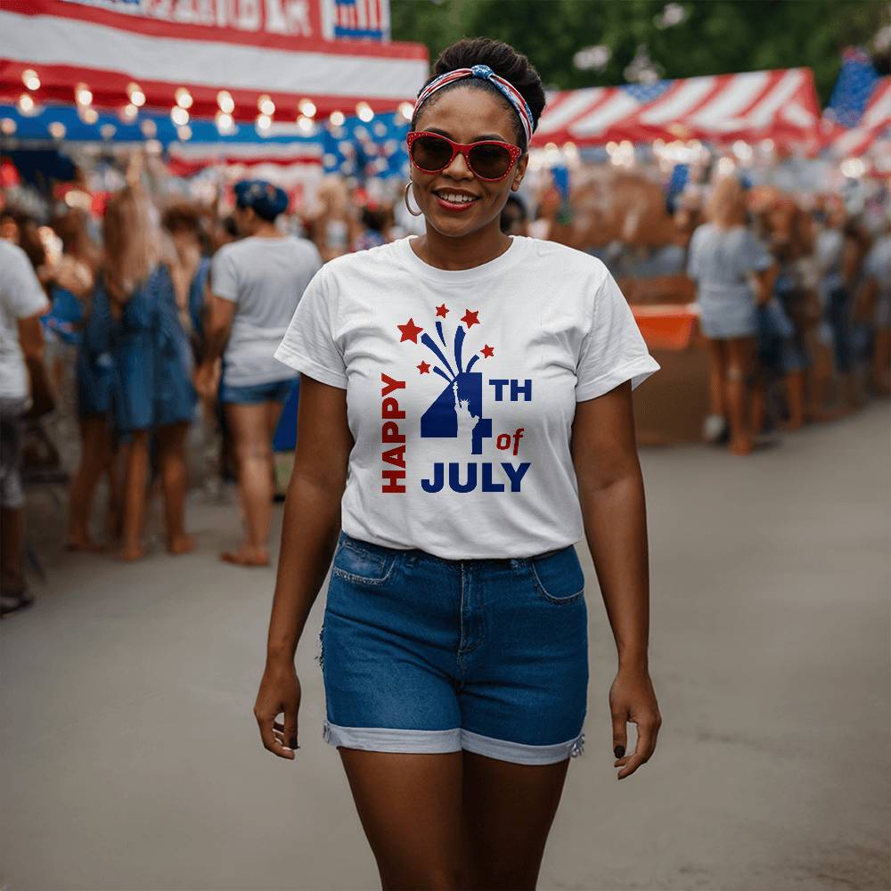 Happy 4th of July-Bella + Canvas 3001 Unisex-Jersey Tee Front Print - YERTIZZ.COM