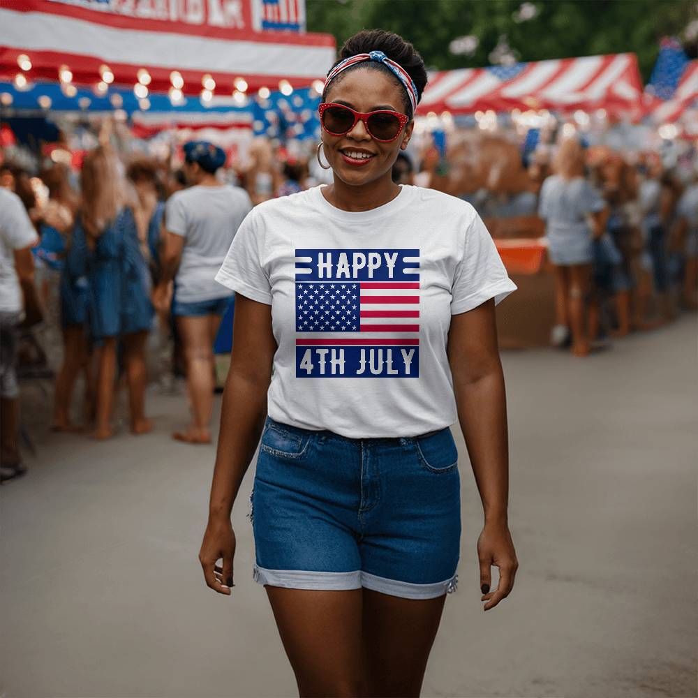Happy 4th July-Bella + Canvas 3001 Unisex-Jersey Tee Front Print - YERTIZZ.COM