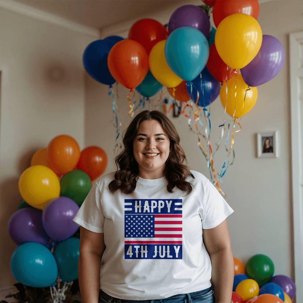 Happy 4th July-Bella + Canvas 3001 Unisex-Jersey Tee Front Print - YERTIZZ.COM