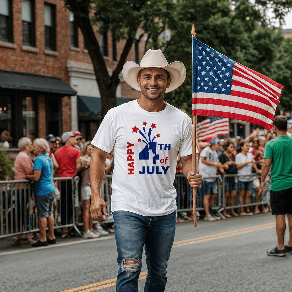 Happy 4th of July-Bella + Canvas 3001 Unisex-Jersey Tee Front Print - YERTIZZ.COM