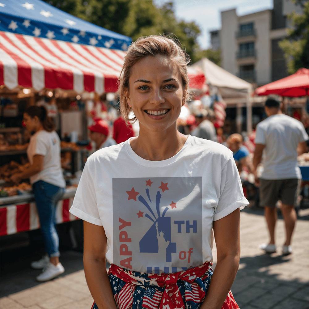 Happy 4th of July-Bella + Canvas 3001 Unisex-Jersey Tee Front Print - YERTIZZ.COM