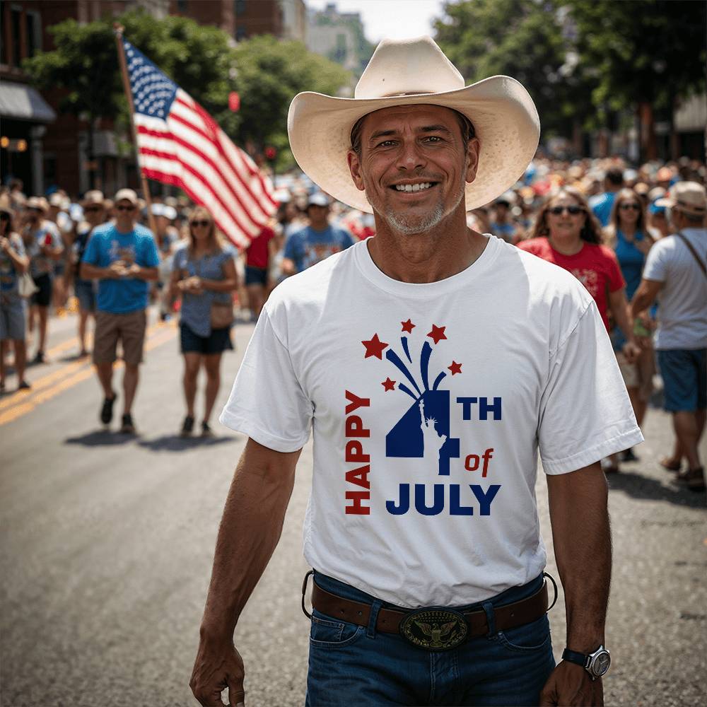 Happy 4th of July-Bella + Canvas 3001 Unisex-Jersey Tee Front Print - YERTIZZ.COM