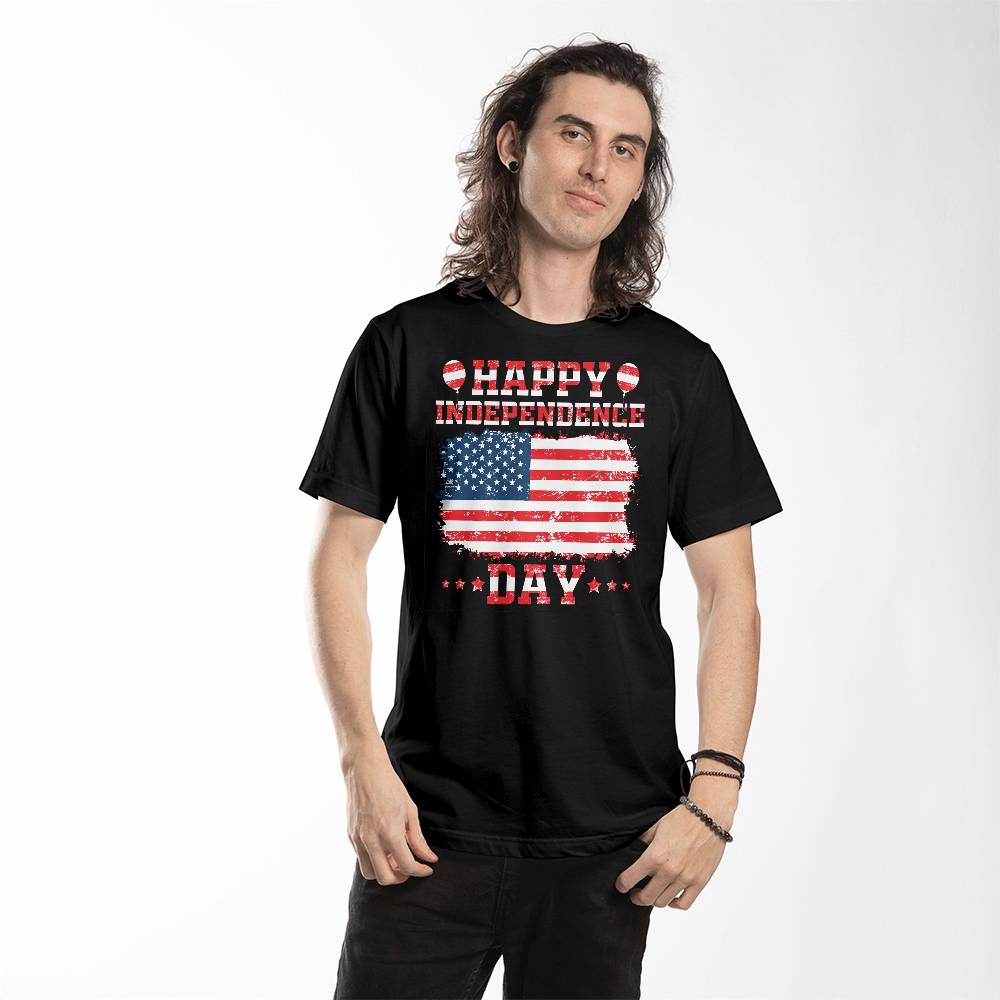 Happy Independence-Bella + Canvas 3001 Unisex-Jersey Tee Front Print - YERTIZZ.COM