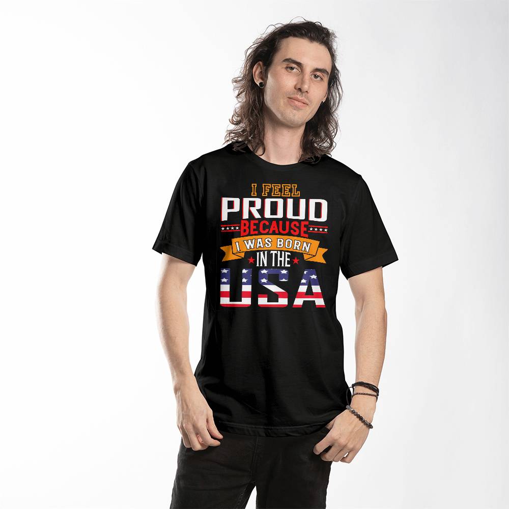 I Was Born USA-Bella + Canvas 3001 Unisex-Jersey Tee Front Print - YERTIZZ.COM