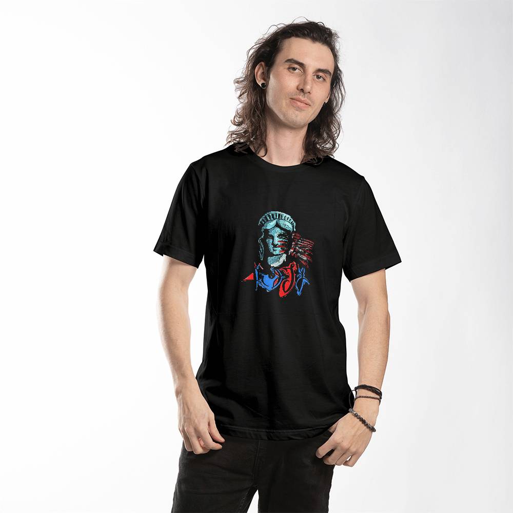 Lady Liberty Independence-Bella + Canvas 3001 Unisex-Jersey Tee Front Print - YERTIZZ.COM