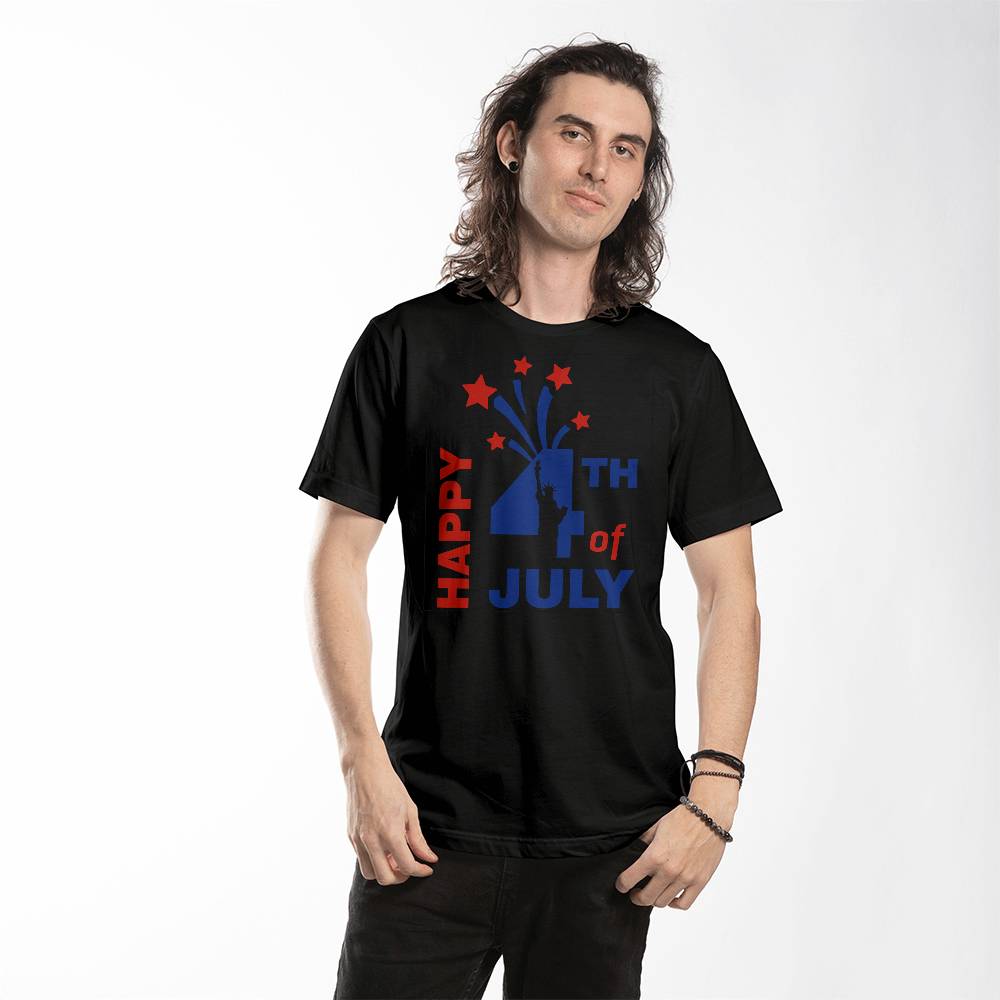 Happy 4th of July-Bella + Canvas 3001 Unisex-Jersey Tee Front Print - YERTIZZ.COM