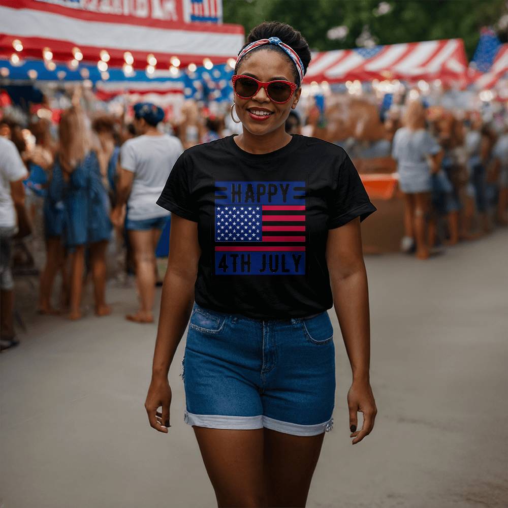 Happy 4th July-Bella + Canvas 3001 Unisex-Jersey Tee Front Print - YERTIZZ.COM
