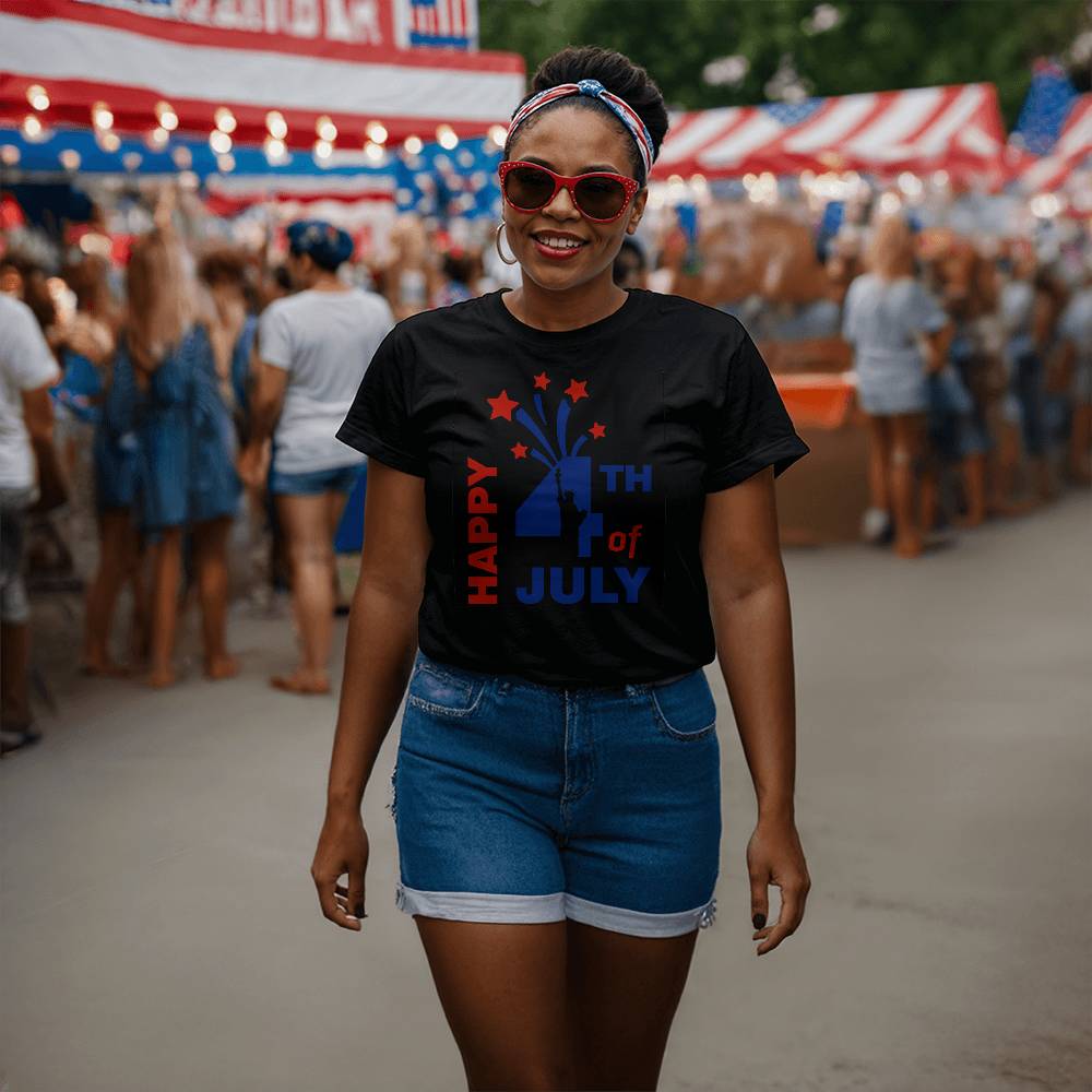 Happy 4th of July-Bella + Canvas 3001 Unisex-Jersey Tee Front Print - YERTIZZ.COM