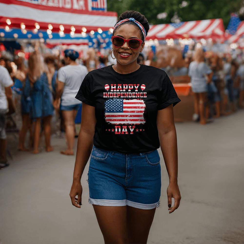 Happy Independence-Bella + Canvas 3001 Unisex-Jersey Tee Front Print - YERTIZZ.COM