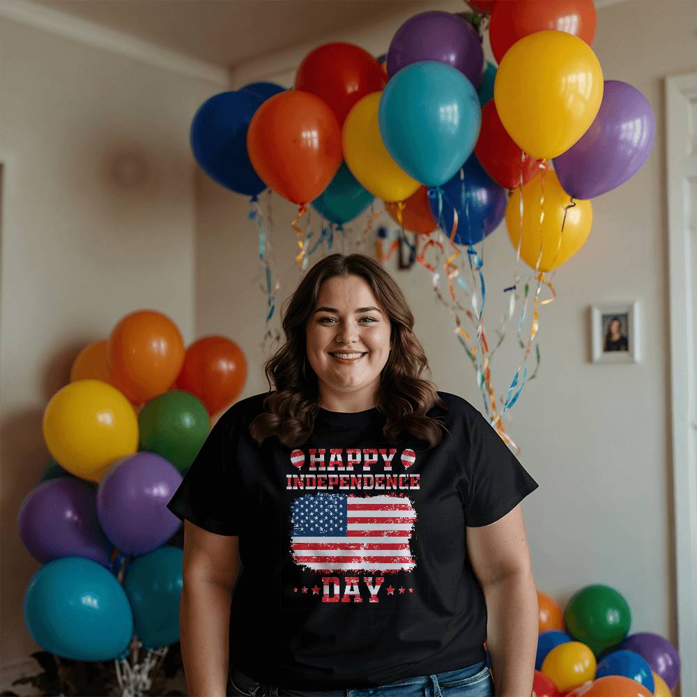 Happy Independence-Bella + Canvas 3001 Unisex-Jersey Tee Front Print - YERTIZZ.COM