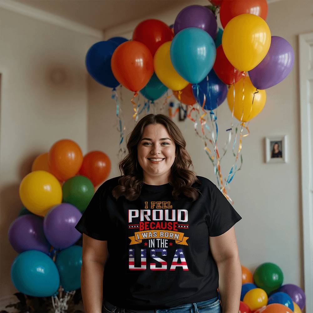 I Was Born USA-Bella + Canvas 3001 Unisex-Jersey Tee Front Print - YERTIZZ.COM