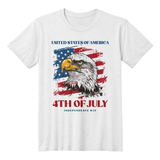 4th July Eagle-Bella + Canvas 3001 Unisex-Jersey Tee Front Print - YERTIZZ.COM