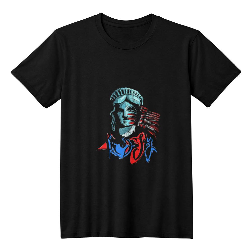 Lady Liberty Independence-Bella + Canvas 3001 Unisex-Jersey Tee Front Print - YERTIZZ.COM