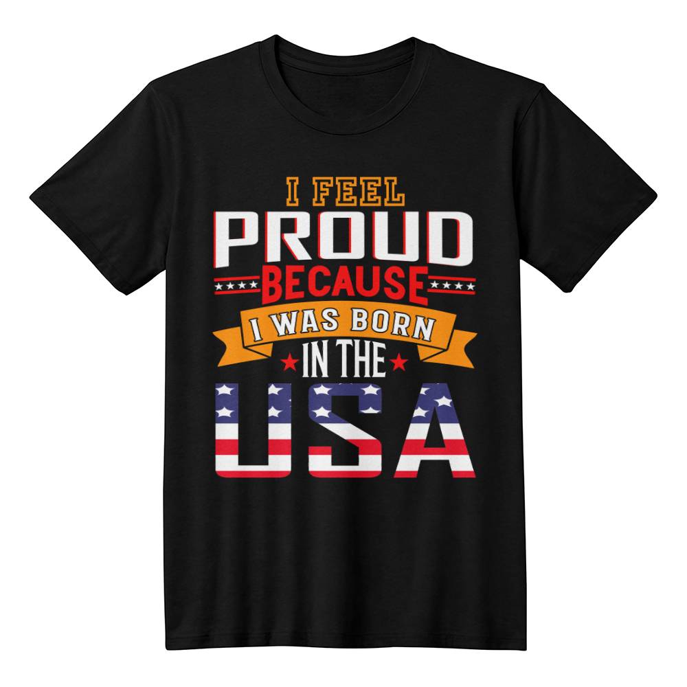 I Was Born USA-Bella + Canvas 3001 Unisex-Jersey Tee Front Print - YERTIZZ.COM