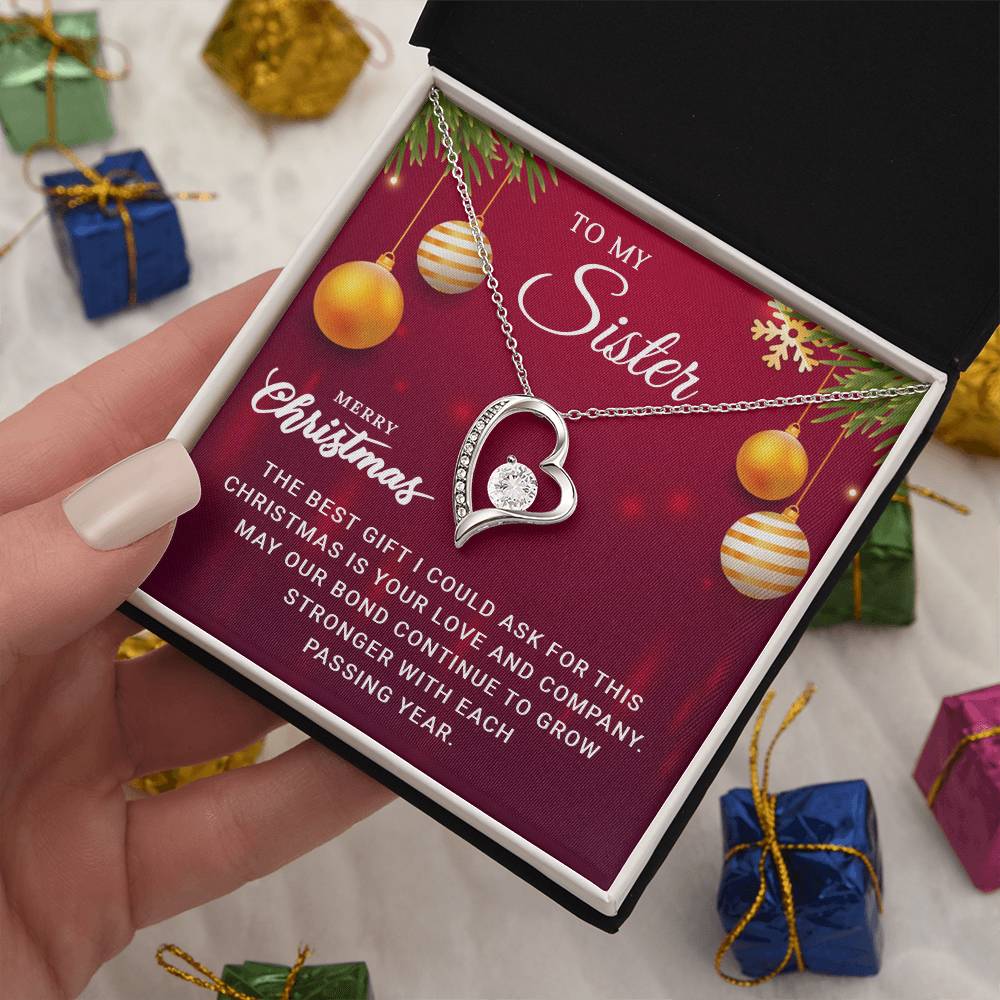 To My Sister - Best - Christmas Gift - Forever Love Necklace