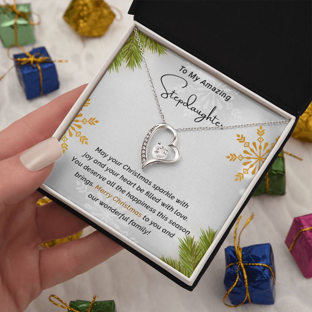 To My Amazing Stepdaughter - Sparkle - Christmas Gift - Forever Love Necklace