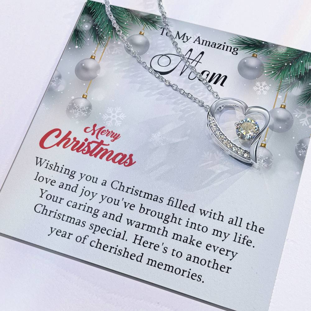 Mom - Love & Joy - Christmas Gift for Mom - Forever Love Necklace