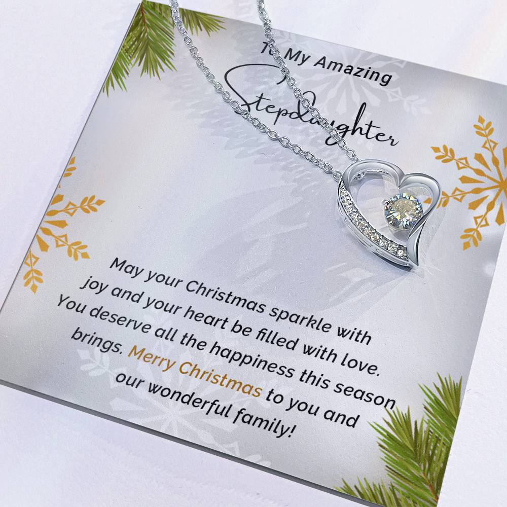 To My Amazing Stepdaughter - Sparkle - Christmas Gift - Forever Love Necklace