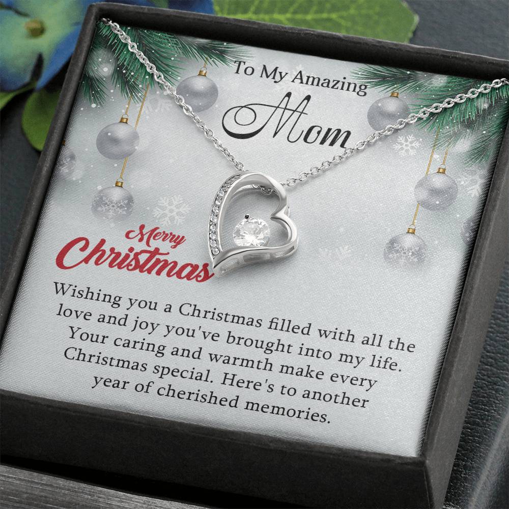 Mom - Love & Joy - Christmas Gift for Mom - Forever Love Necklace