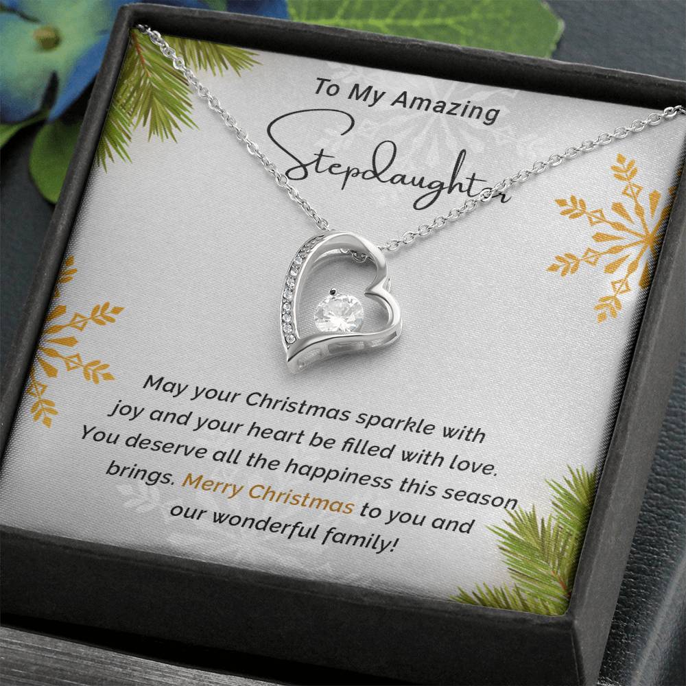 To My Amazing Stepdaughter - Sparkle - Christmas Gift - Forever Love Necklace