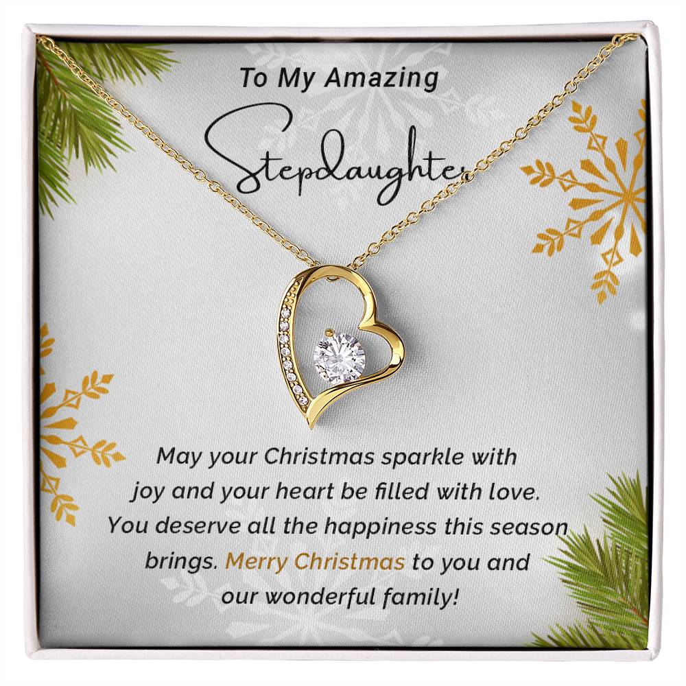 To My Amazing Stepdaughter - Sparkle - Christmas Gift - Forever Love Necklace