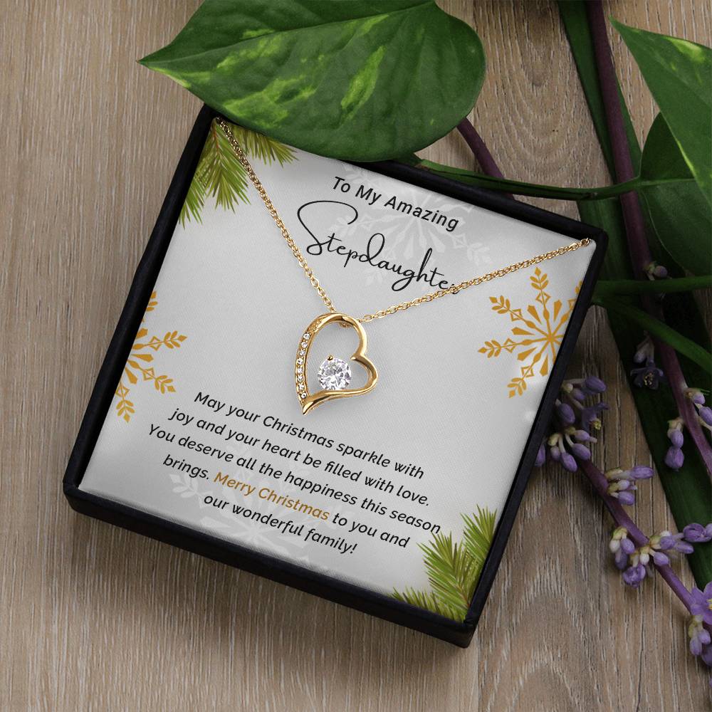 To My Amazing Stepdaughter - Sparkle - Christmas Gift - Forever Love Necklace