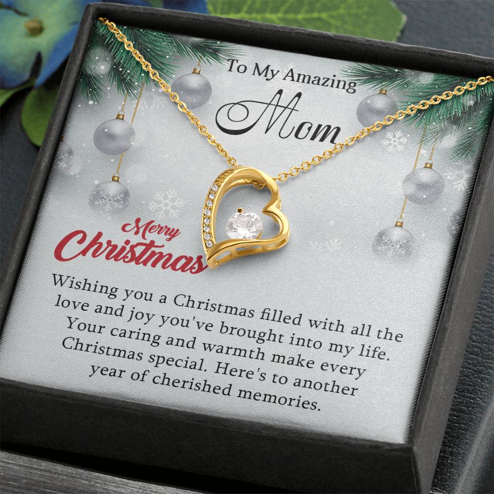 Mom - Love & Joy - Christmas Gift for Mom - Forever Love Necklace