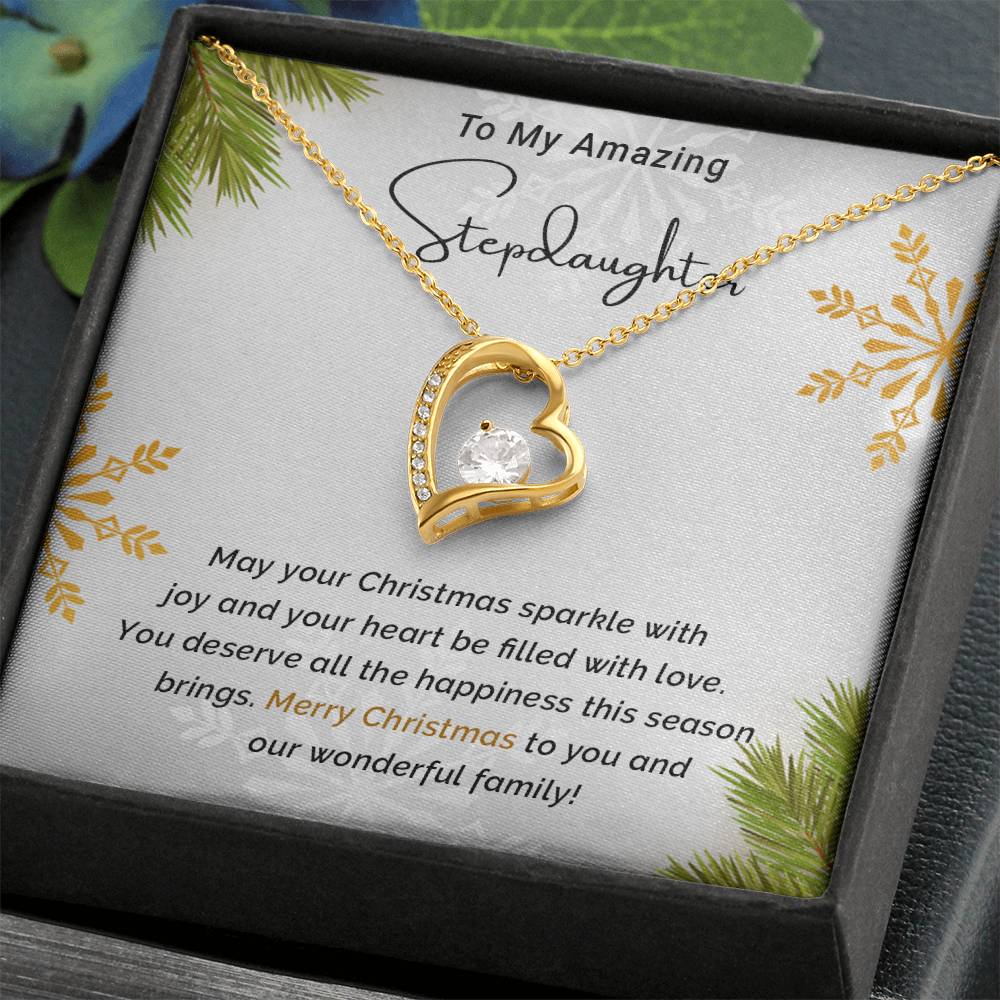 To My Amazing Stepdaughter - Sparkle - Christmas Gift - Forever Love Necklace