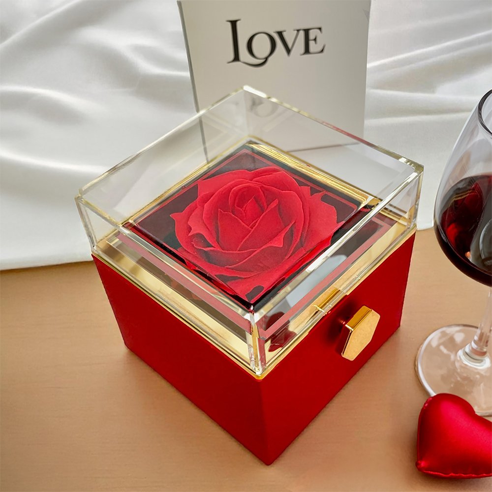 To my mom you are my greatest treasure Love Knot with Rotating Rose Gift Box !