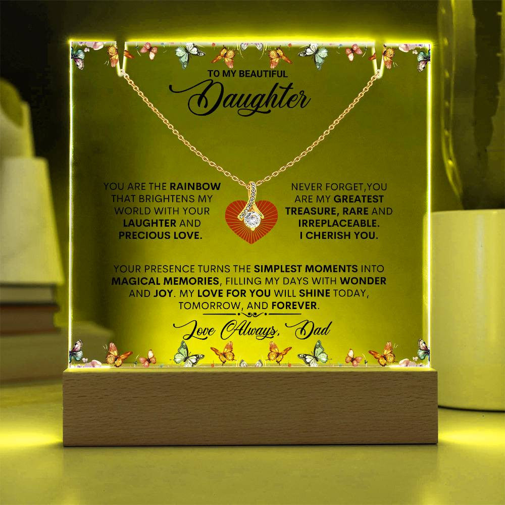 Keepsake Acrylic Plaque - Alluring Beauty Necklace, Gift to Daughter, Love Dad-14