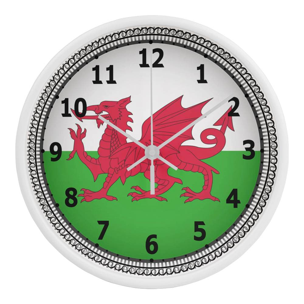 Welsh Dragon-Wooden Frame 10inch Wall Clock