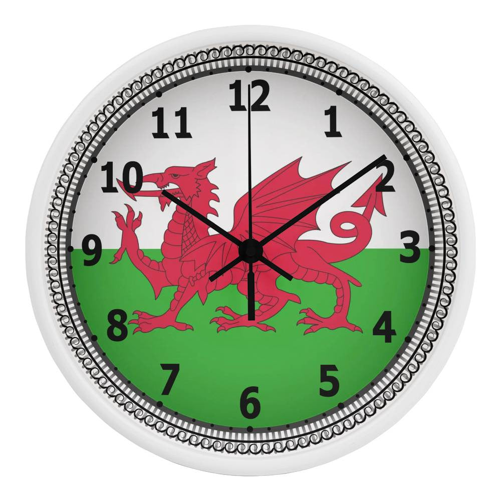 Welsh Dragon-Wooden Frame 10inch Wall Clock