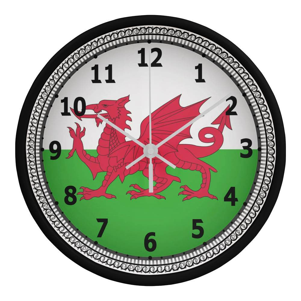 Welsh Dragon-Wooden Frame 10inch Wall Clock