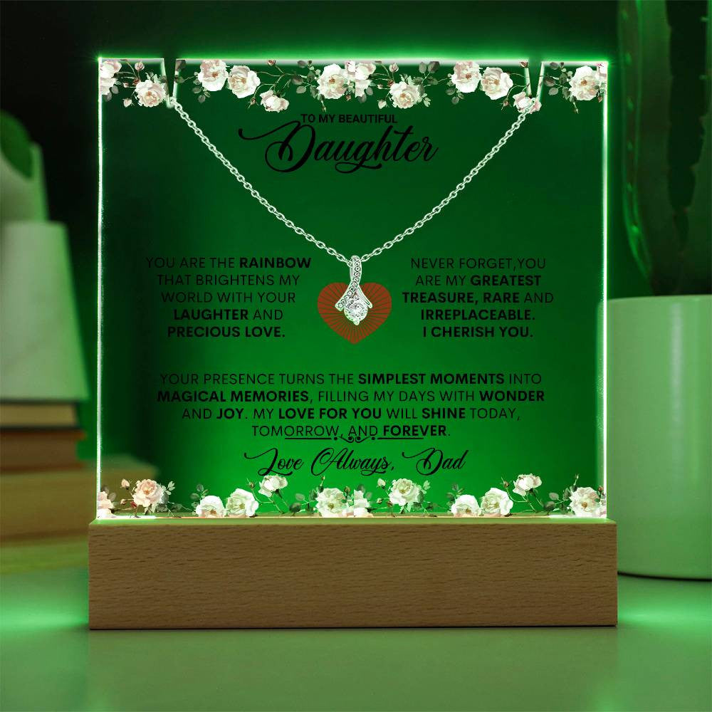 Keepsake Acrylic Plaque - Alluring Beauty Necklace, Gift to Daughter, Love Dad-16