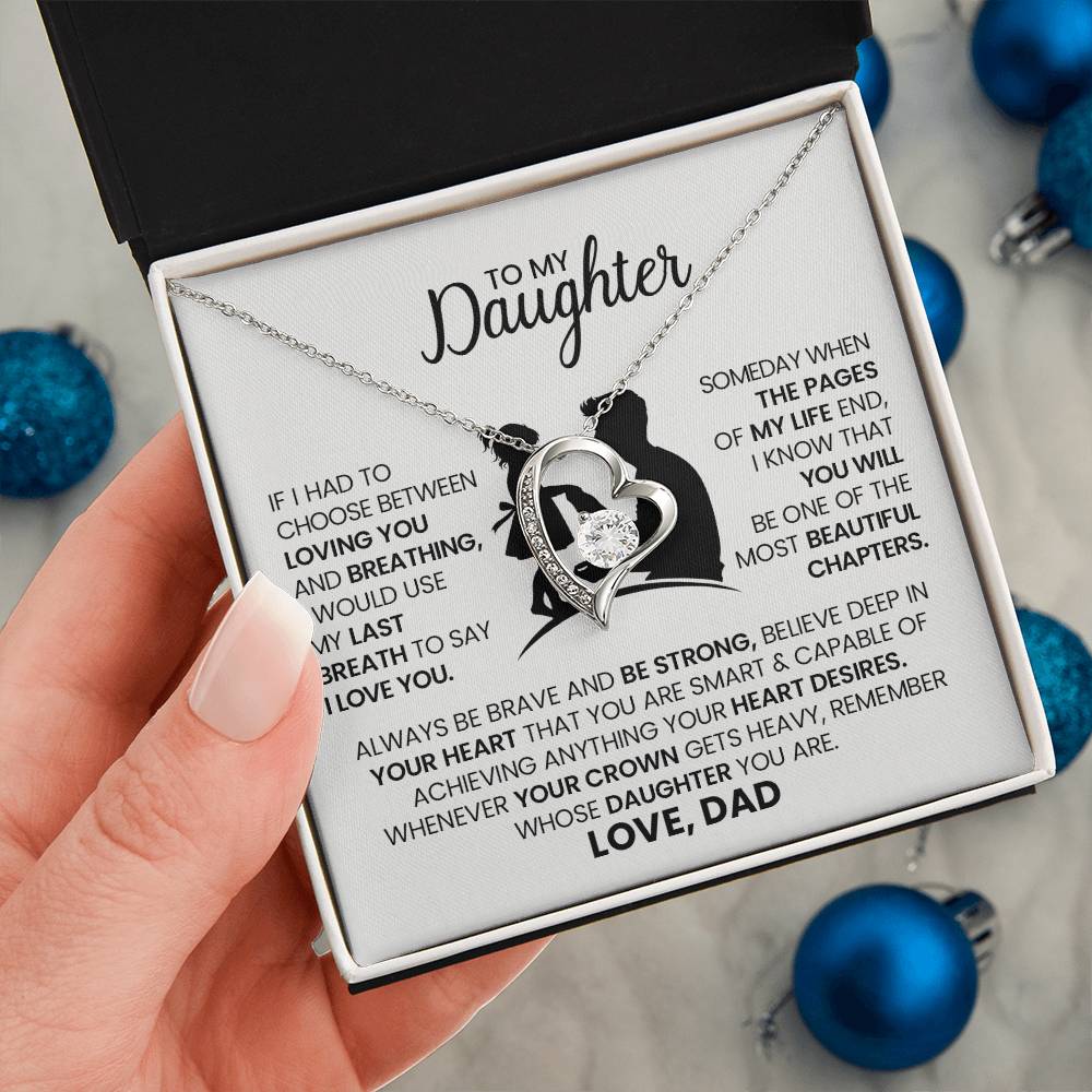 Personalized Daughter Necklace – Heartfelt Message from Dad – Gift for Her