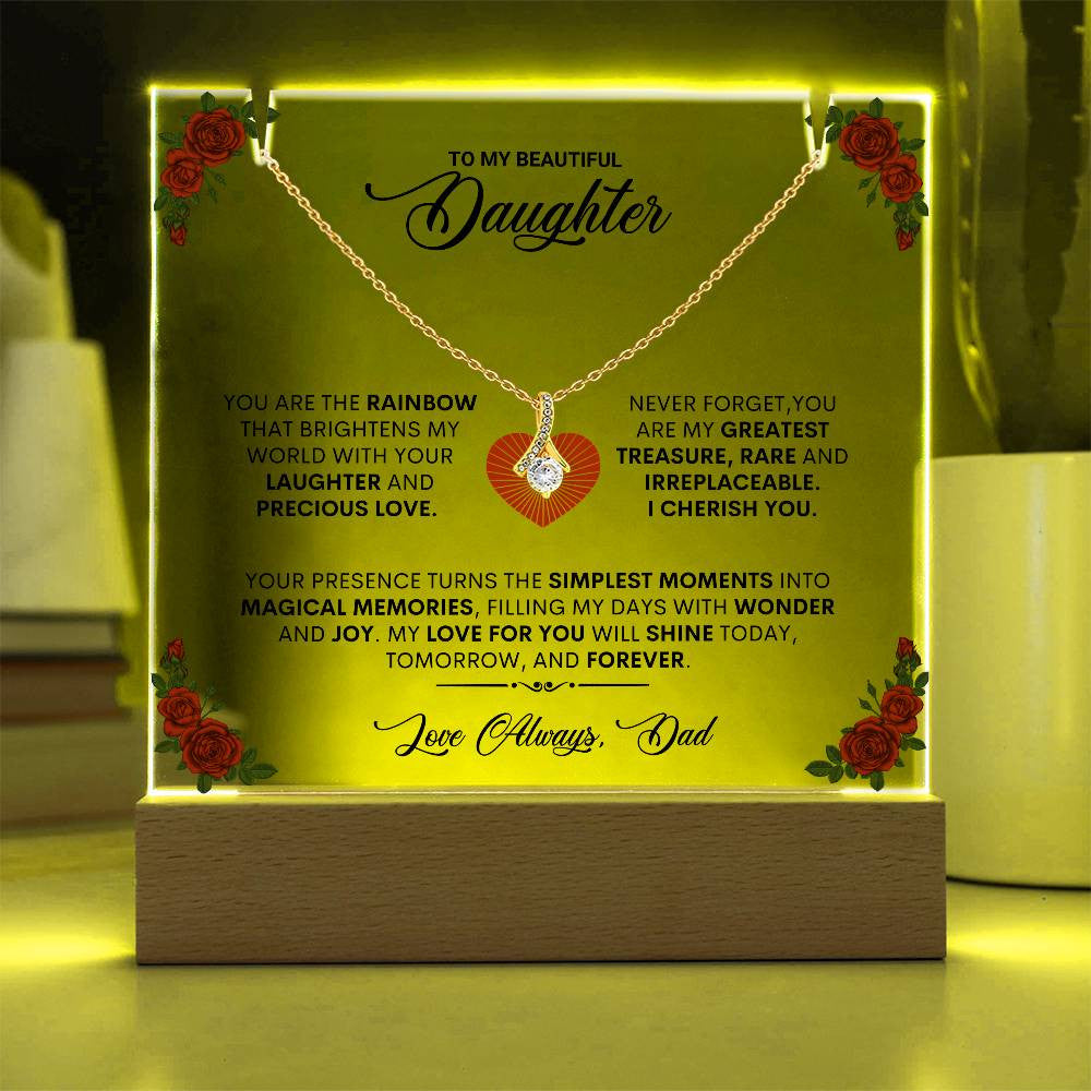 Rose Keepsake Acrylic Bundle with Alluring Beauty Necklace-3