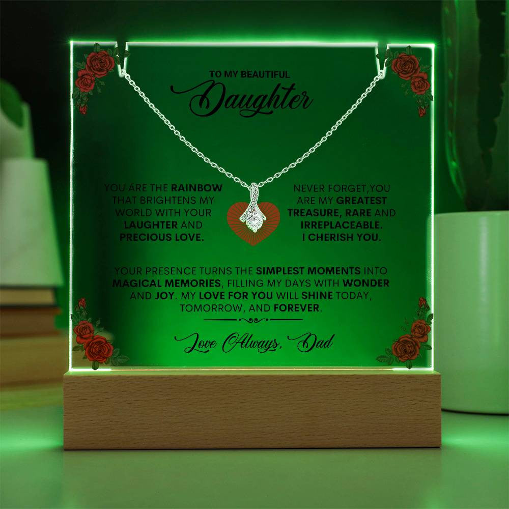 Rose Keepsake Acrylic Bundle with Alluring Beauty Necklace-3