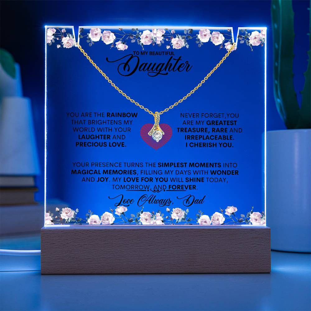 Keepsake Acrylic Plaque - Alluring Beauty Necklace, Gift to Daughter, Love Dad-16