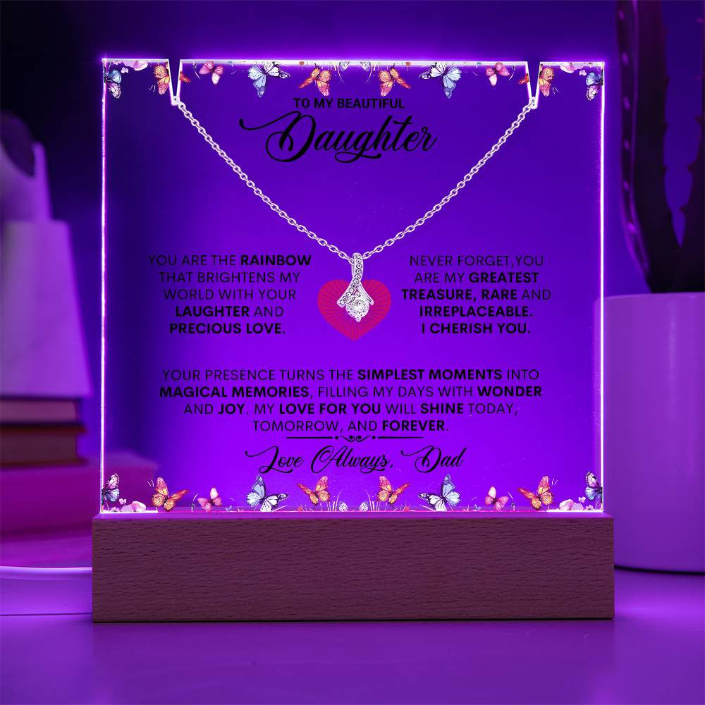 Keepsake Acrylic Plaque - Alluring Beauty Necklace, Gift to Daughter, Love Dad-14
