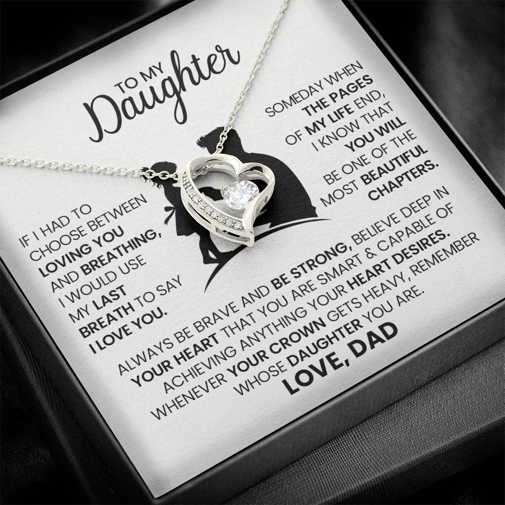 Personalized Daughter Necklace – Heartfelt Message from Dad – Gift for Her