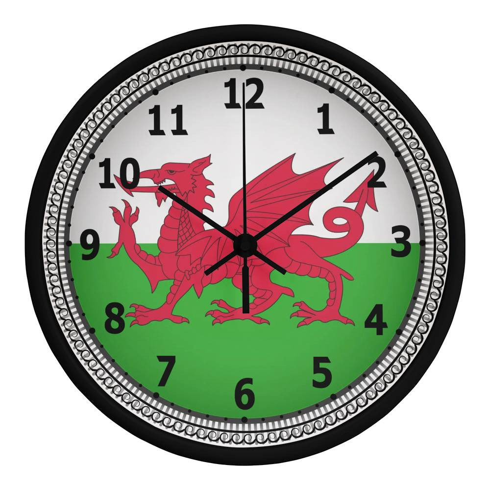Welsh Dragon-Wooden Frame 10inch Wall Clock