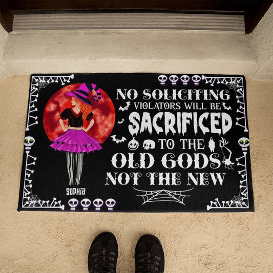 funny halloween door mat violators will be sacrificed
