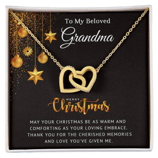 interlocking hearts necklace for grandma christmas gift