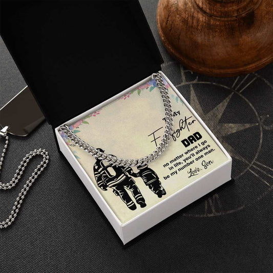 Cuban Linked Chain, Gift, Jewelry, Gift, Firefighter Dad, Firefighter, Father, Dad, To Dad