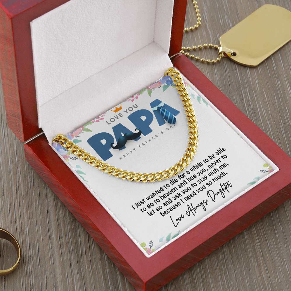 Cuban Linked Chain, Gift, Jewelry, Gift, Father's Day, Fathers Day, Papa, Dad, Father, To Dad